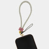 Catena per Cellulare corta in strass argentati e rosa