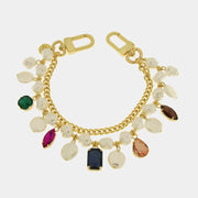 Accessorio borsa in Metallo doppia catena con perle e cristalli