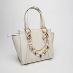 Accessorio borsa in Metallo doppia catena con perle e cristalli - BYSIMON gioielli