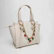 Accessorio borsa in Metallo catena con cristalli colorati e perle - BYSIMON gioielli