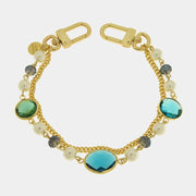 Accessorio borsa in Metallo doppia catena con perle e cristalli