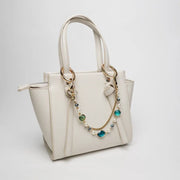 Accessorio borsa in Metallo doppia catena con perle e cristalli