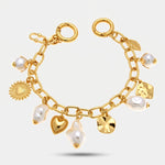 Accessorio borsa in Metallo catena con charms perle e cuori - BYSIMON gioielli