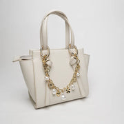 Accessorio borsa in Metallo catena con charms perle e cuori