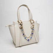 Accessorio borsa in Metallo doppia catena con cristalli blu