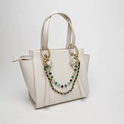 Accessorio borsa in Metallo doppia catena nera con cristalli