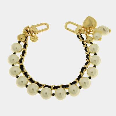 Accessorio borsa in Metallo catena nera e perle - BYSIMON gioielli