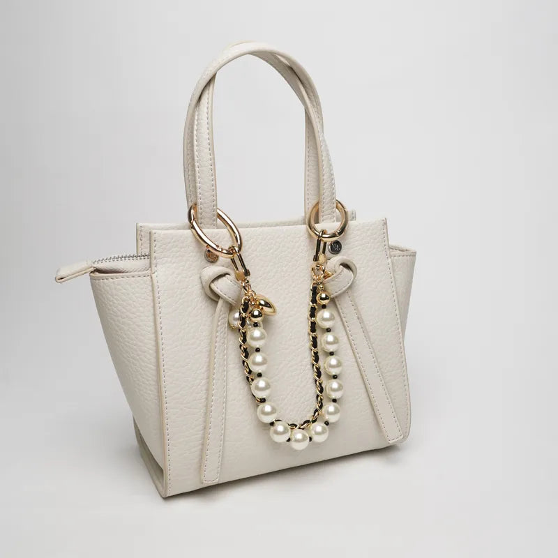 Accessorio borsa in Metallo catena nera e perle - BYSIMON gioielli