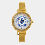 Orologio Analogico Met. con pumo impreziosita da smalto colorato e cristalli