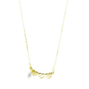 Collana in Argento 925 con pendente a tre cuori, impreziosito da un cristallo bianco pendente