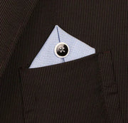 Spilla in Metallo a forma di bottone, impreziosito da smalto nero e bianco