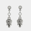 Orecchini in Acciaio con campanelle portafortuna, impreziosite da punto luce