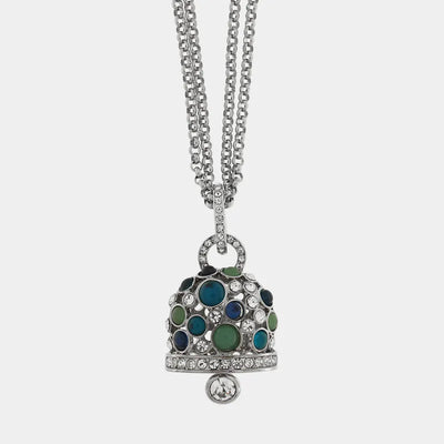 Collana in Acciaio Inossidabile campana pendente con cristalli bianchi e blu | gioielli in acciaio inossidabile | BYSIMON