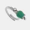 Anello in Acciaio con campanella verde acqua impreziosita da punto luce