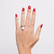 Anello in Acciaio con campanella portafortuna bianca e punto luce