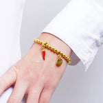Bracciale in Acciaio con cornetto portafortuna - BYSIMON gioielli