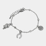Bracciale in Acciaio con campanella e ferro di cavallo - BYSIMON gioielli
