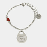 Bracciale in Acciaio con borsa bianca scritta Capri e cuore