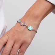 Bracciale in Acciaio con margherite colorate