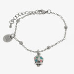 Bracciale in Acciaio con campanella con smalti multicolore e punto luce | gioielli in acciaio | BYSIMON
