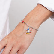 Bracciale in Acciaio con cuoricino e trinacria pendente