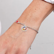 Bracciale in Acciaio con cuoricino e trinacria pendente