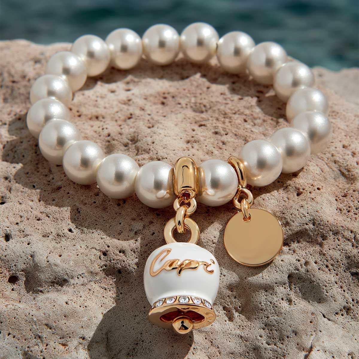 Bracciale in Metallo con campanella portafortuna di Capri - BYSIMON gioielli
