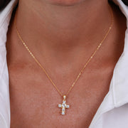 Collana in Argento 925 con croce impreziosita da zirconi