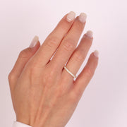 925 Silver band ring with white zircons