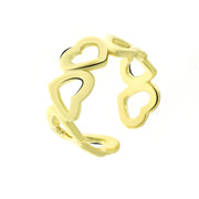 925 Silver ring with heart-shaped intertwining