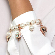Bracciale in Metallo con perle e campane colorate