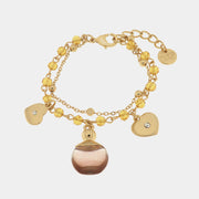 Metal bracelet with pink perfume for yellow stones