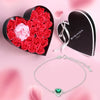 Caja especial Caja de corazón verde y pulsera 