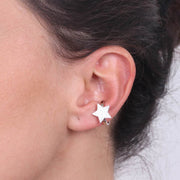 Ear Cuff in Argento a forma di stella con zirconi bianchi