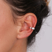 Ear Cuff in Argento con zircone bianco