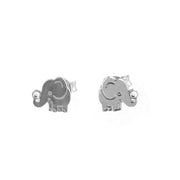 Orecchini in Argento 925 eleganti e portafortuna, a forma di elefanti con piccoli cristalli bianchi