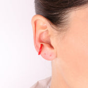 Ear Cuff in Argento a forma di cerchio smaltati rossi