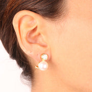 Orecchini in Argento 925 con perle e cristalli bianchi