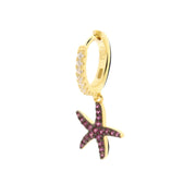 MonoOr in Argento 925 con stella marina pendente impreziosito da zirconi rossi
