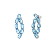 Earrings in 925 Silver with blue crystals