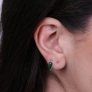 Piercing in Argento con zircone verde