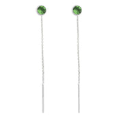 925 Silver earrings with green light point