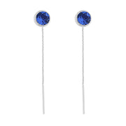 925 Silver earrings with blue crystal
