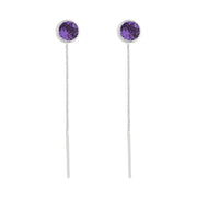 925 Silver earrings with purple crystal