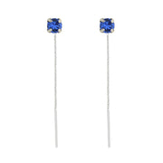 925 Silver earrings with blue light point