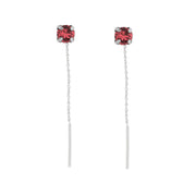 925 Silver earrings with red light point