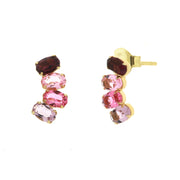 925 Silver earrings with pink crystals