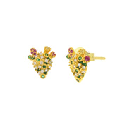 925 Silver lobe earrings with cactus and colored zircons
