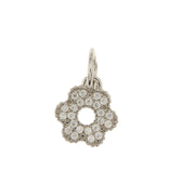 Ciondolo in Argento 925 ciondolo a forma di fiore tempestato da zirconi bianchi
