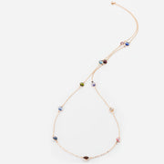 Collana in Argento 925 catena lunga con cristalli multicolore